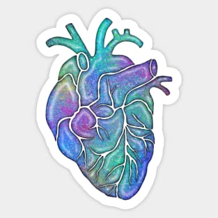 Opal Gemstone Anatomical Heart Sticker